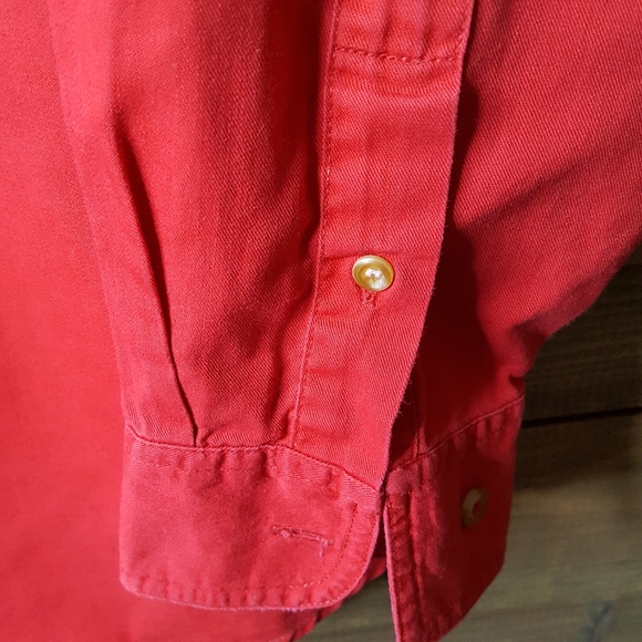 80s Bugle Boy Original Red Button Long Sleeve Small - Picture 4 of 5